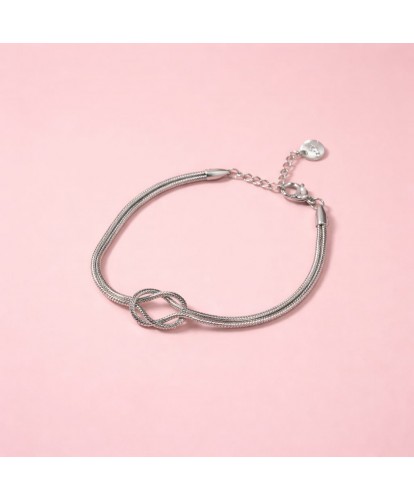 Bracelet Acier "Nœud Argenté"