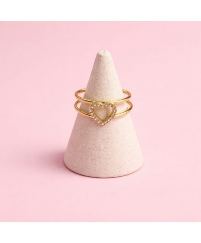 Bague Acier "Fleur Zircon"