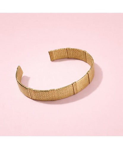 Bracelet Acier Jonc Orientale Ajustable Doré