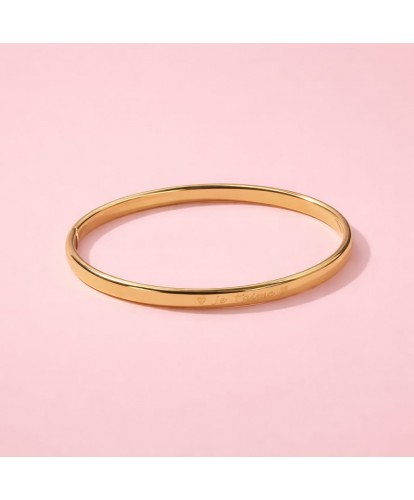 Bracelet Acier Jonc Doré  “Je t’aime maman”