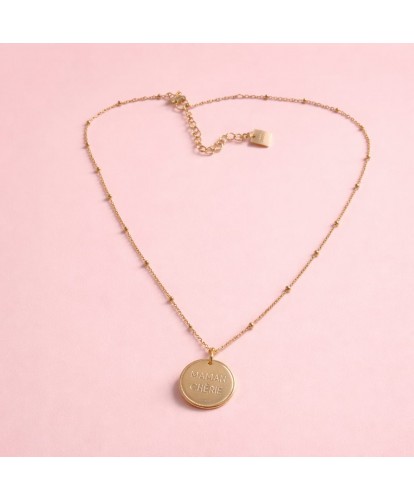 Collier Acier Médaille “Maman Chérie”