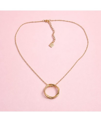 Collier Acier Anneaux Entrelacés