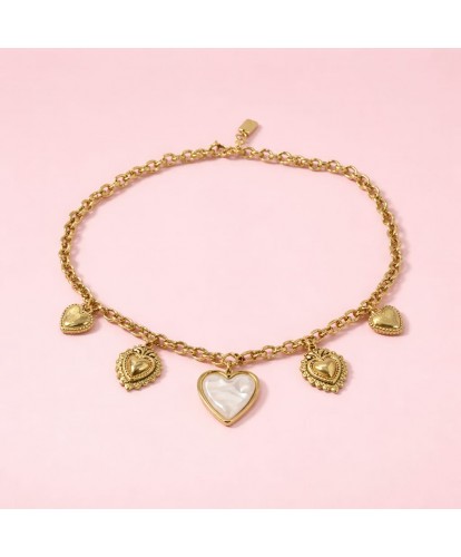 Collier Acier Multi Cœurs &...