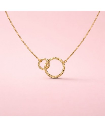 Collier Acier Anneaux Entrelacés