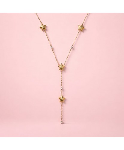 Collier Acier Etoiles Cascade