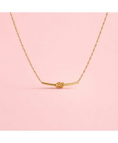 Collier Acier Nœud Minimaliste