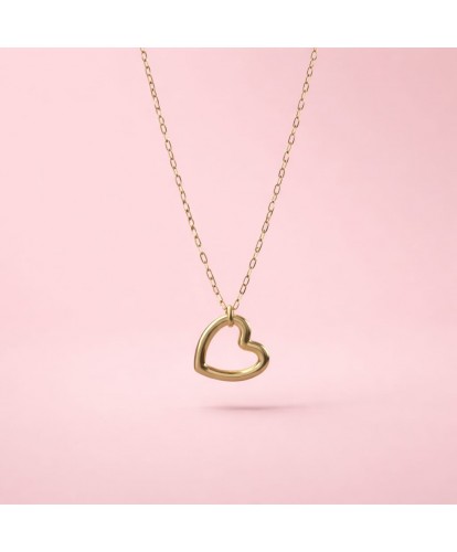 Sautoir Acier Cœur Minimaliste