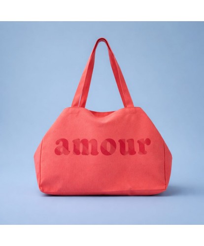 Sac Cabas Framboise “Amour”