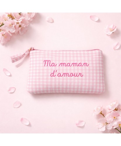 Pochette Vichy Rose “Ma Maman d’amour”