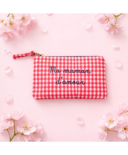 Pochette Vichy Rouge “Ma Maman d’amour”