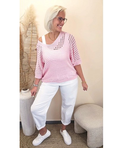 Pull Ajouré Sweet Pink - Lina