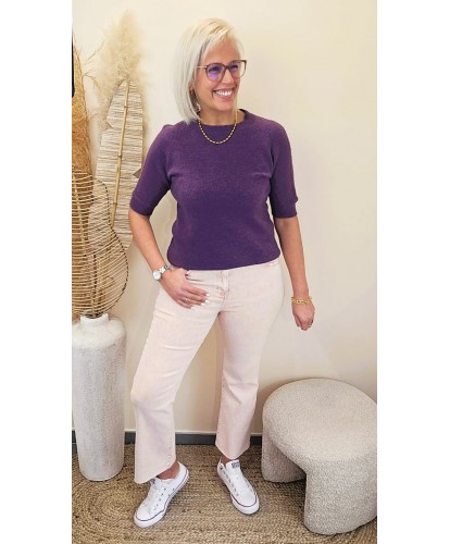 Jeans Flare Rose Pale 7/8 -...