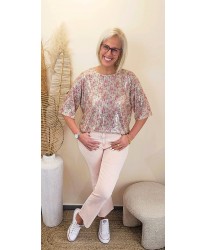 Jeans Flare Rose Pale 7/8 - Anna