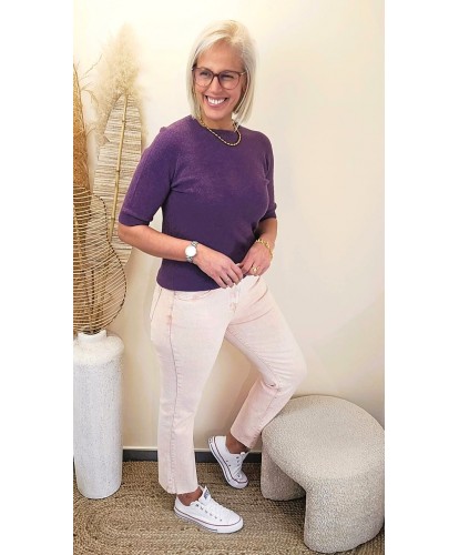 Jeans Flare Rose Pale 7/8 - Anna