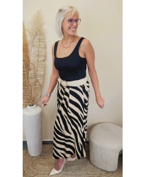 Jupe Viscose Wild Icon Noir & Beige - Eluisa
