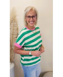 T-shirt Rayé Fresh Pop Vert - Yasmine