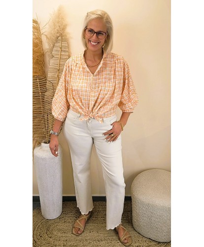 Chemise Sunny Flower Grid -...