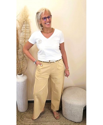 Pantalon Palazzo Camel Chic - Sofia