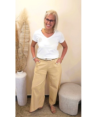 Pantalon Palazzo Camel Chic - Sofia