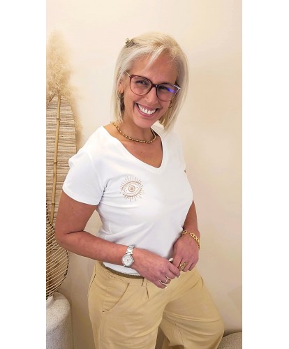 T-shirt Eye Spirit Blanc - Salome