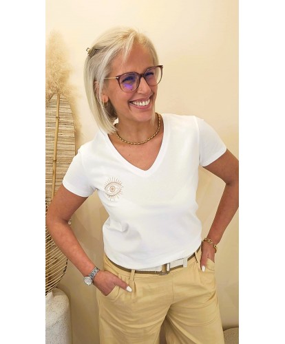 T-shirt Eye Spirit Blanc - Salome