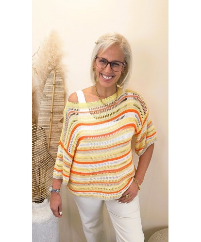 Pull Ajouré Lime Bohème - Maelys