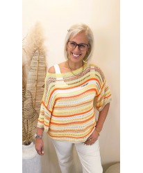 Pull Ajouré Lime Bohème - Maelys