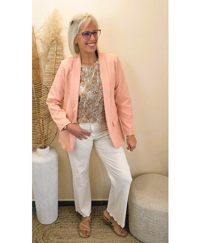 Blazer "Élégance Peche" - Ava