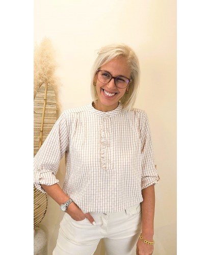 Chemise Soft Check Volant -...