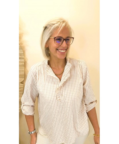 Chemise Soft Check Volant - Celia