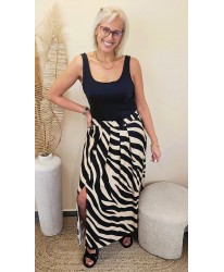 Jupe Viscose Wild Icon Noir & Beige - Eluisa