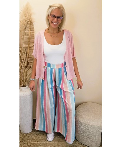 Pantalon Candy Stripes Flow - Blanche