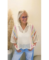 Pull Crochet Rainbow Bohème - Roxane