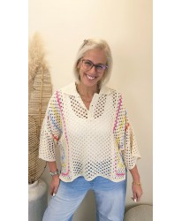 Pull Crochet Rainbow Bohème - Roxane