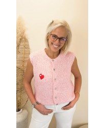 Gilet Alpaga Pink Love - Ella