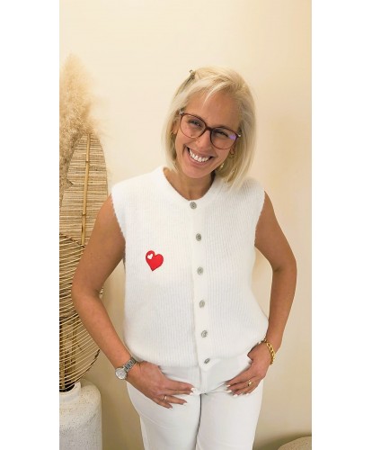 Gilet Alpaga White Love - Ella