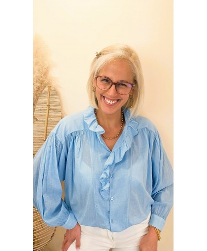 Chemise Volantée Blue Océan...