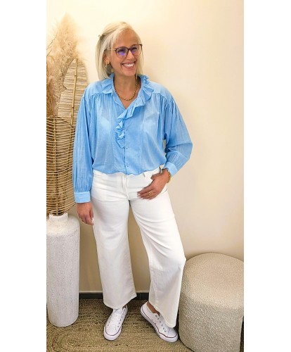 Jeans Wide Leg Blanc 7/8 - Diane