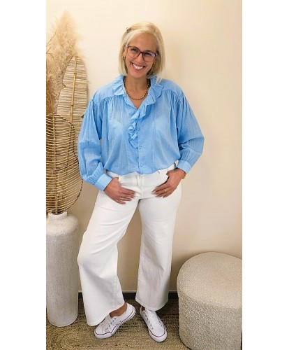 Jeans Wide Leg Blanc 7/8 - Diane