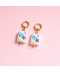 Boucles d’Oreilles Acier - Céramique "Recto-Verso Sweet Love"