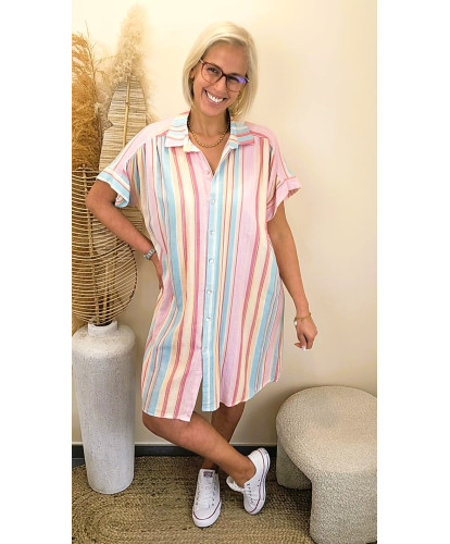 Robe Chemise Rayée Summer Glow - Romane