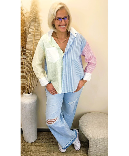 Chemise Patchwork Rayée...