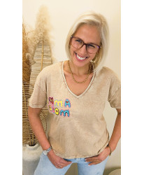 T-Shirt Love Message Beige - Lucile