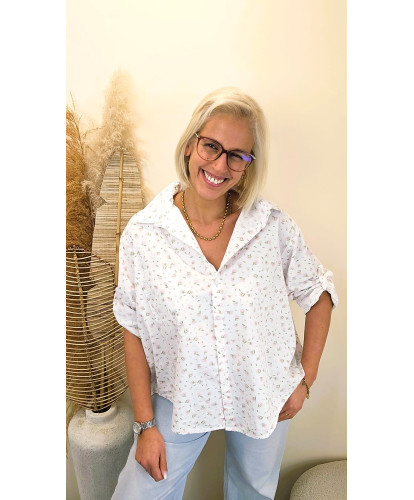 Chemise Florale Dos Croisé Élégance - Maud