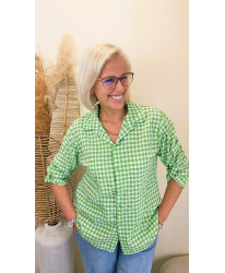 Chemise Vichy Gaufrée “Fresh Mint” - Mina