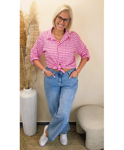 Chemise Vichy Gaufrée “Pink...