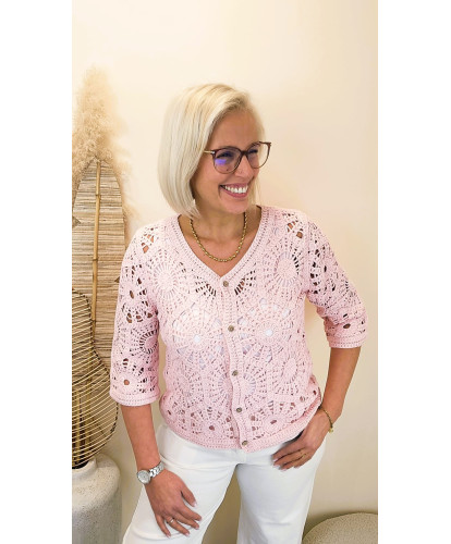 Gilet Crochet “Rosée...