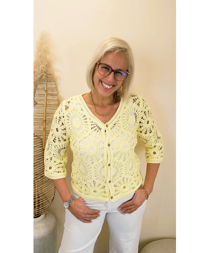 Gilet Crochet “Vanille Soleil” - Syrine