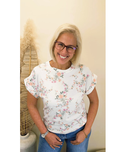T-shirt Floral “Blanc...
