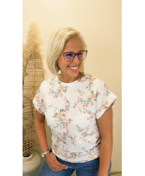 T-shirt Floral “Blanc Poésie” - Melanie
